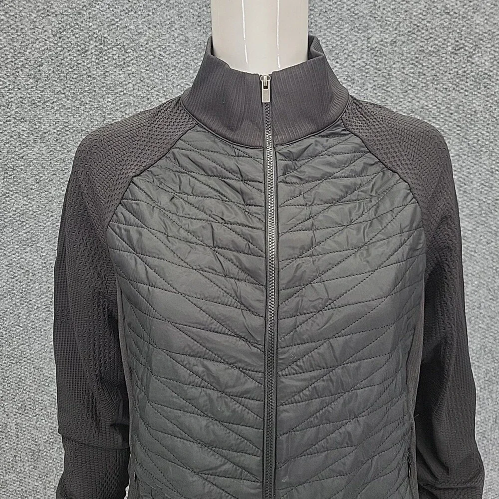 Studio Park x Kerstin Lindquist Zip Jacket w Quilted Front Large Size Black